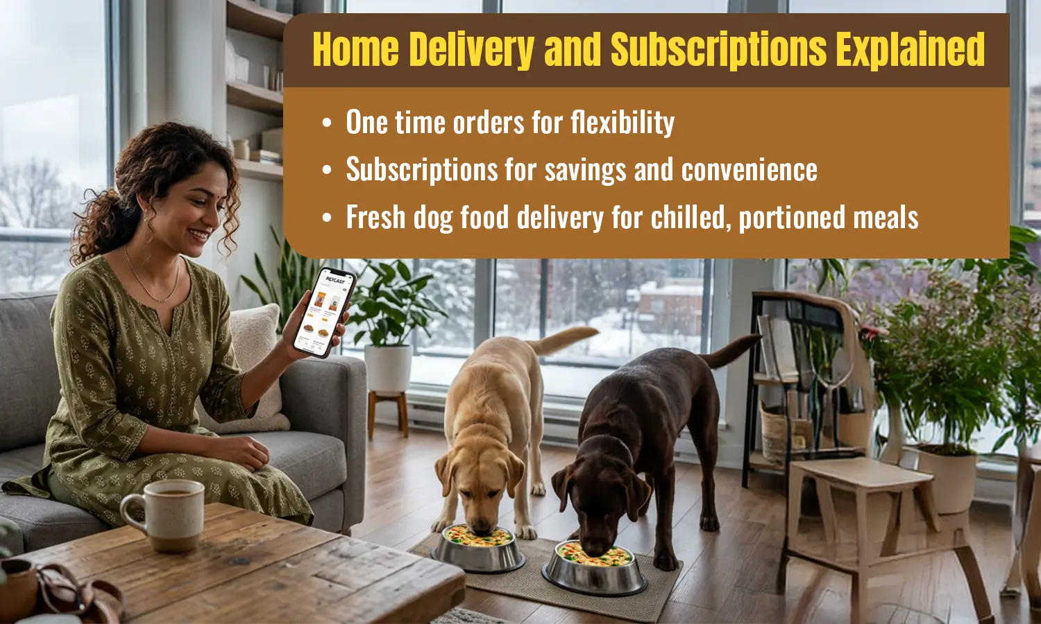 One-time dog food orders and subscription plans for flexible pet food delivery